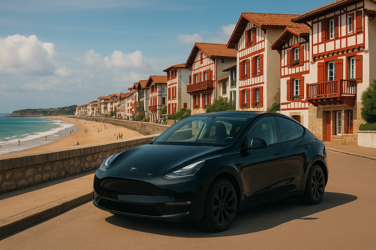 Voiture de chauffeur privé sur la Côte Basque